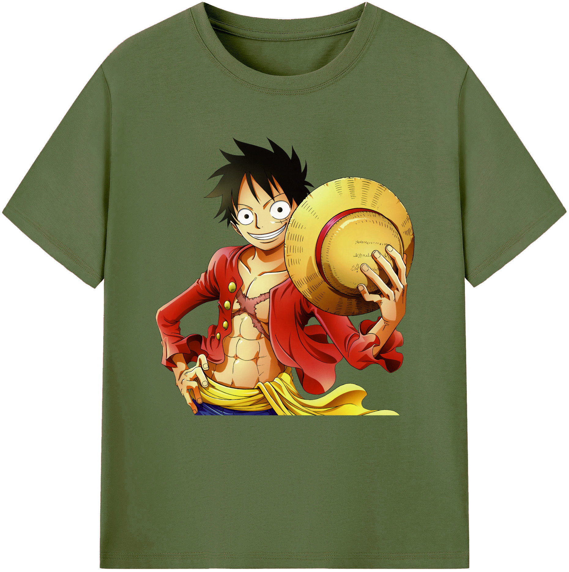 ワンピース モンキー・D・ルフィ ONE PIECE Monkey D. Luffy 綿100％半袖Tシャツ（フロントプリント）
